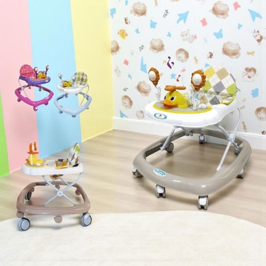 صورة مشاية أطفال موسيقية بتصميم البطة والأسد